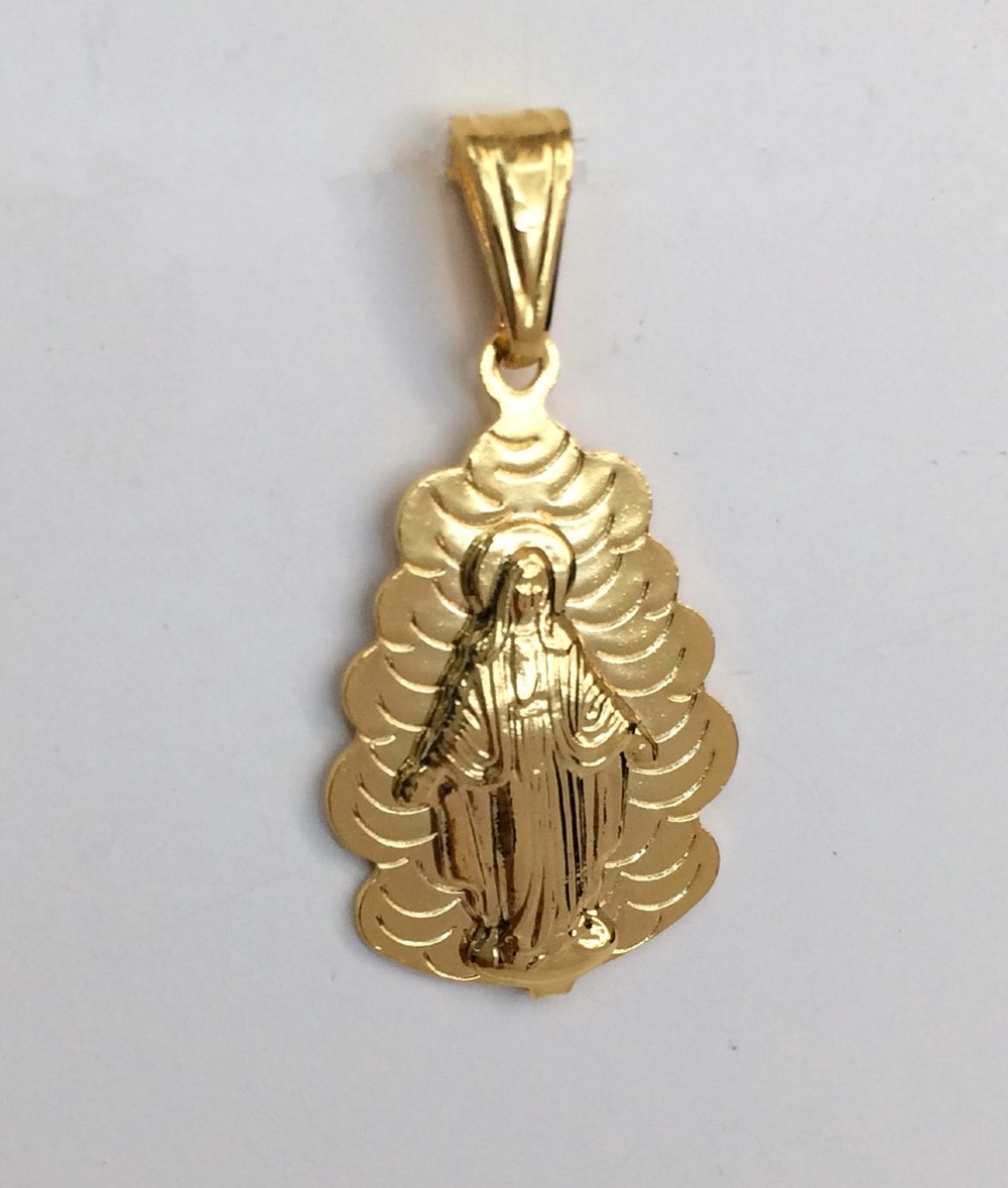 imagem Pingente de Nossa Senhora da Graça Banhado a Ouro 18k.