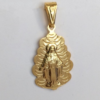 imagem Pingente de Nossa Senhora da Graça Banhado a Ouro 18k.