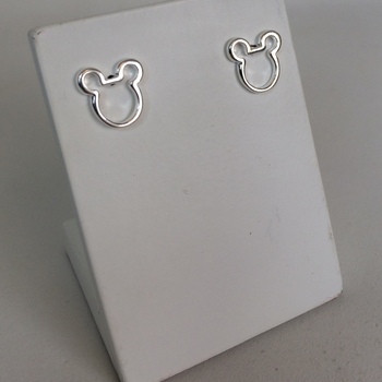 imagem Brinco Mickey Mouse Vazado 1cm em Prata 925.