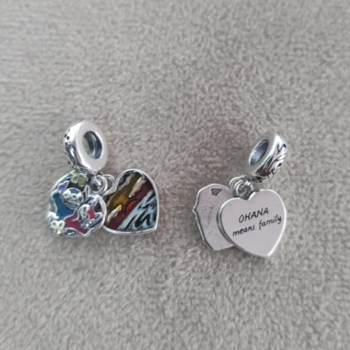 imagem Berloque pendurado Coração Stitch Ohana prata 925