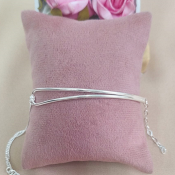 imagem Pulseira bracelete duplo liso prata 925